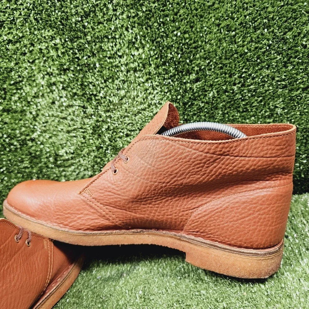 Clarks Originals Desert Boot Burnt Orange Leather Ankle Boots England Mens US 13